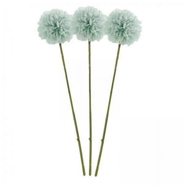 GROWTH TANK 5X 3 Pieces Artificial Chrysanthemum Ball Flower Bouquet Sky Blue