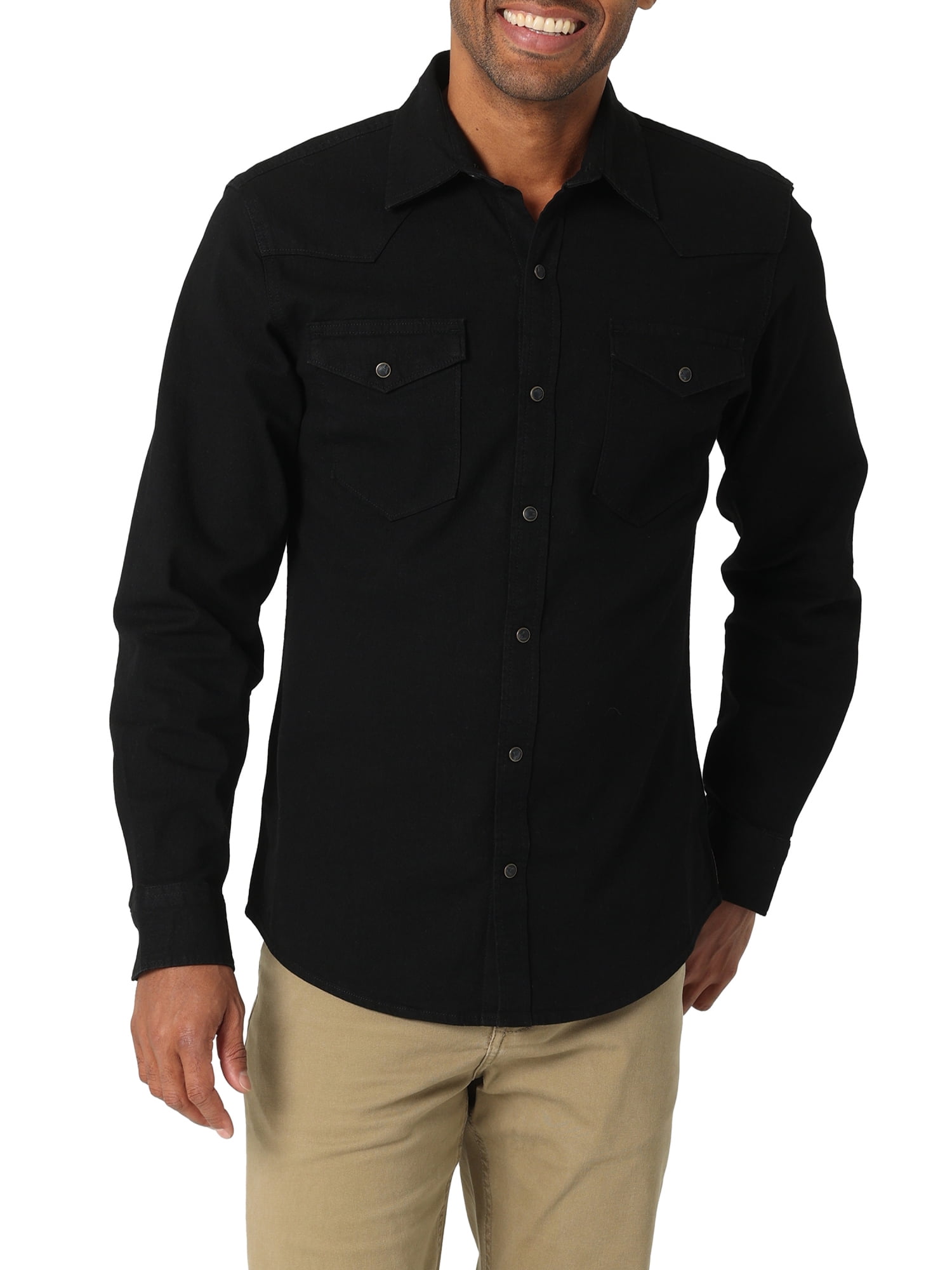 Wrangler® Men's Long Sleeve Slim Fit Woven Shirt