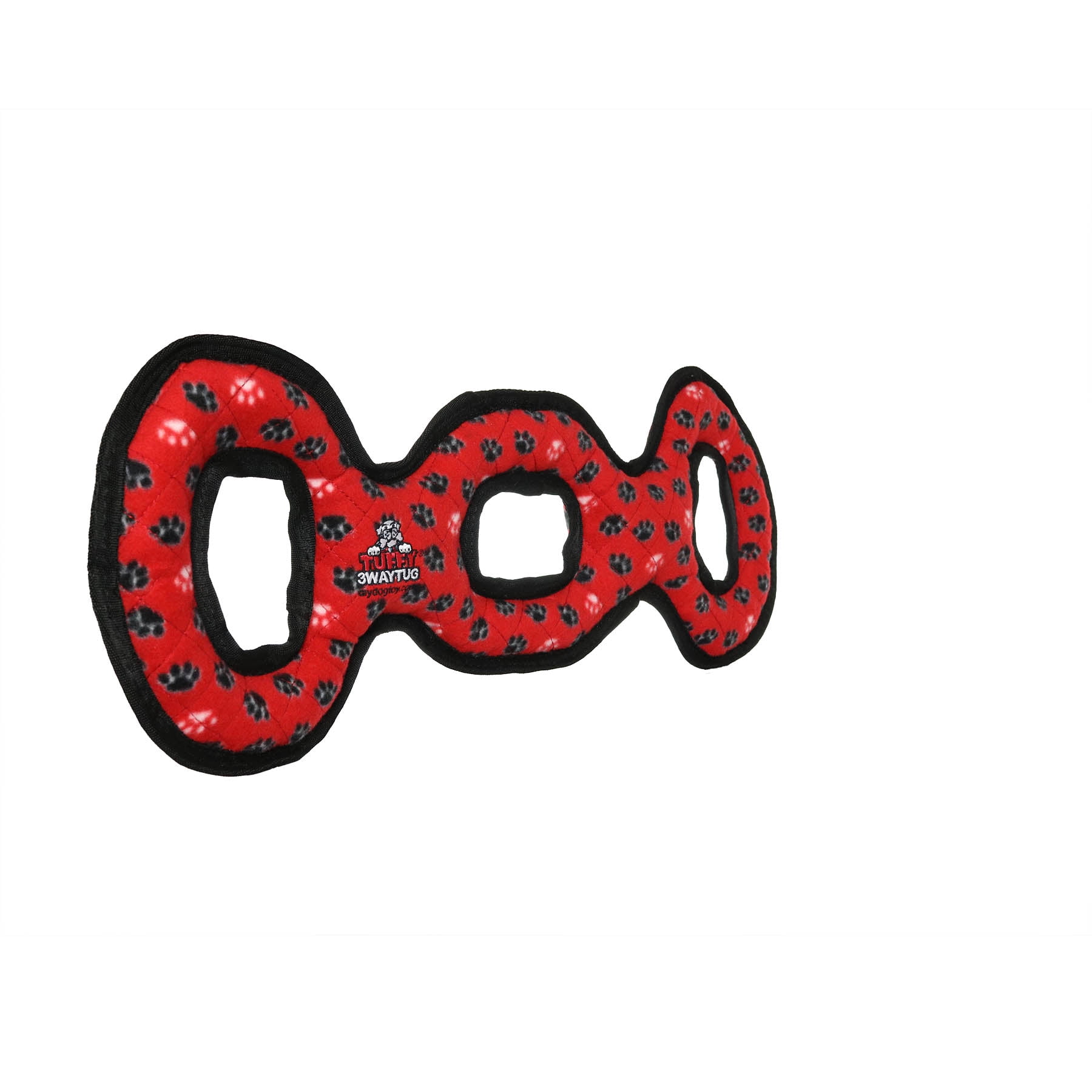 TUFFY® Ultimate 3WayTug Red Paw, 2-Pack, Durable Plush Squeaky Dog Toys