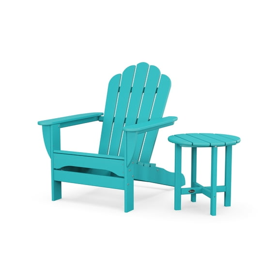 Trex Outdoors Monterey Bay Oversized Outdoor Adirondack Chair with Side Table in Aruba