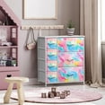 thumbnail image 6 of HLL Kids Dresser with 7 Drawers - Storage Chest Organizer Unit with Steel Frame, Wood Top & Handles, Tie-dye Fabric Bins for Clothes - Wide Furniture for Bedroom Hallway Kids Room Nursery & Closet, 6 of 8