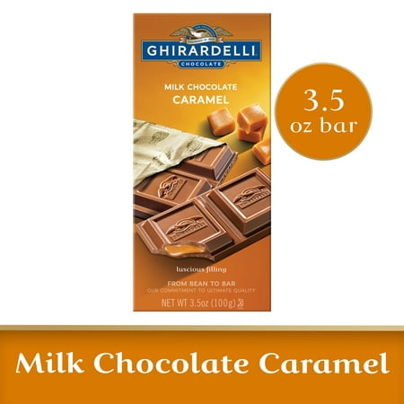 GHIRARDELLI Milk Chocolate Bar with Caramel Filling, 3.5 OZ Bar