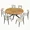 Linen-blend chairs（6C）, variant on 43.2"-59.2" Extendable Round Dining Table for 4-6,Wooden Round Kitchen Table,Dining Room Table with Metal Frame for Dining Living Room ,Saving Space