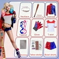 thumbnail image 4 of Forfamy Quinn Costume Cosplay Joker Coat Gloves T-Shirt Necklace Wig Inflatable Baseball Halloween Fancy Dress Costumes, 4 of 7