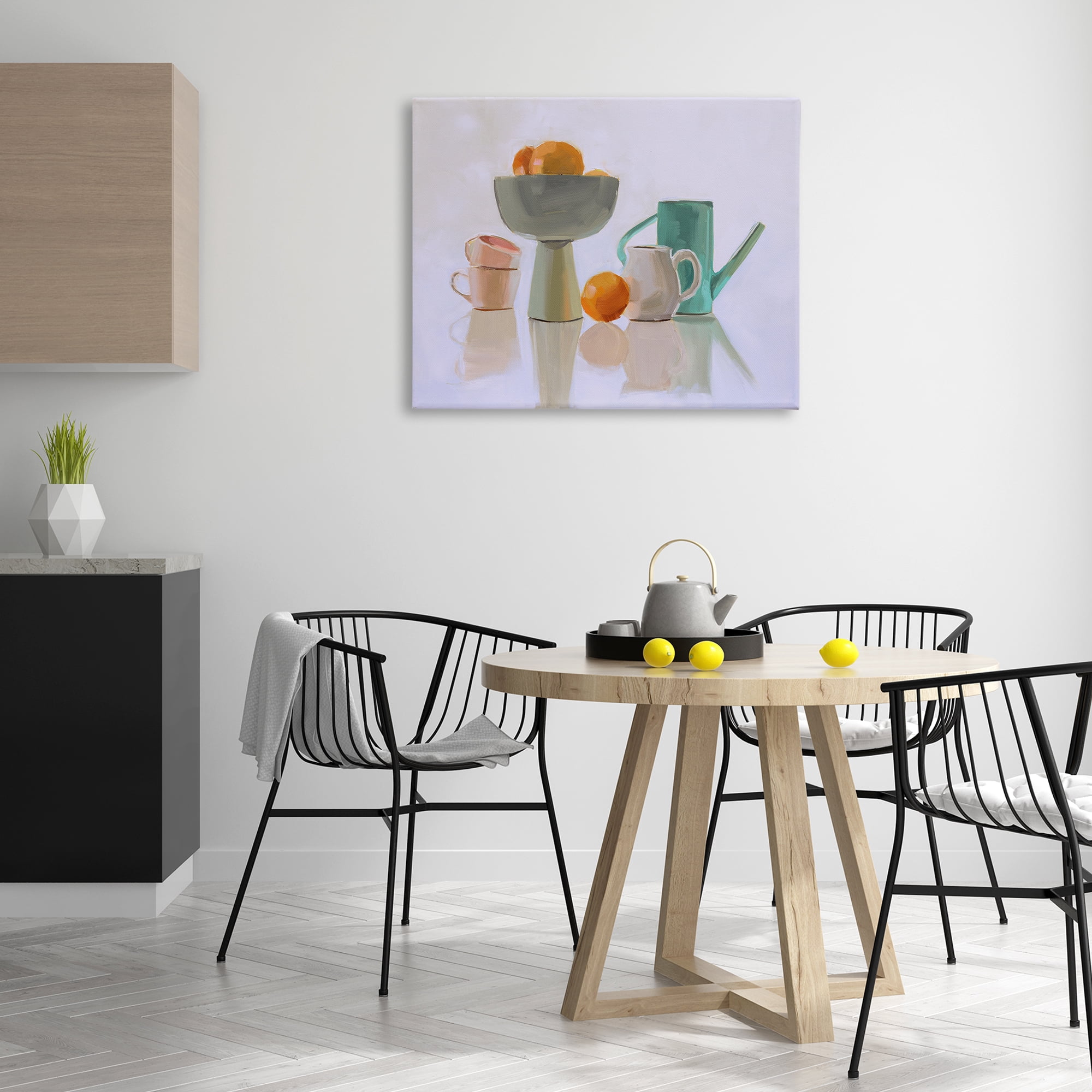 Stupell Industries Reflective Pottery Still Life Food & Beverage Painting Wrapped Canvas Art Print Wall Art, 40 x 30