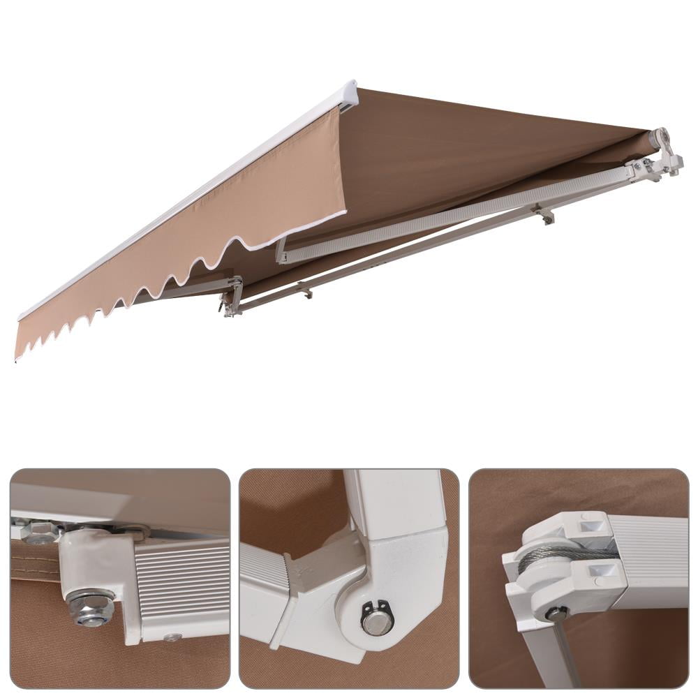 Ktaxon Retractable Patio Awning 12 x 10 Feet Sand Sandy Color