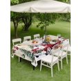 thumbnail image 3 of Outdoor Tablecloth with Umbrella Hole and Zipper, Christmas Rectangle Table Cloth 60x120 Inch Waterproof Tablecloth, Xmas Snowman Truck Snowflake Tree Balls Vintage Picnic Table Cover for Patio, 3 of 7
