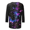 thumbnail image 6 of ZQGJB Cute Butterfly Print Shirts for Women Dressy Casual 3/4 Lenght Sleeve Round Neck Graphic T-Shitrs Top Loose Fit Comfy Tunic Tees Blouse Multicolor#15 XXL, 6 of 6