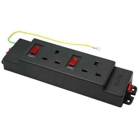 ELINK - 2 Gang Desk Power Strip with Individual 5A Circuit Breakers