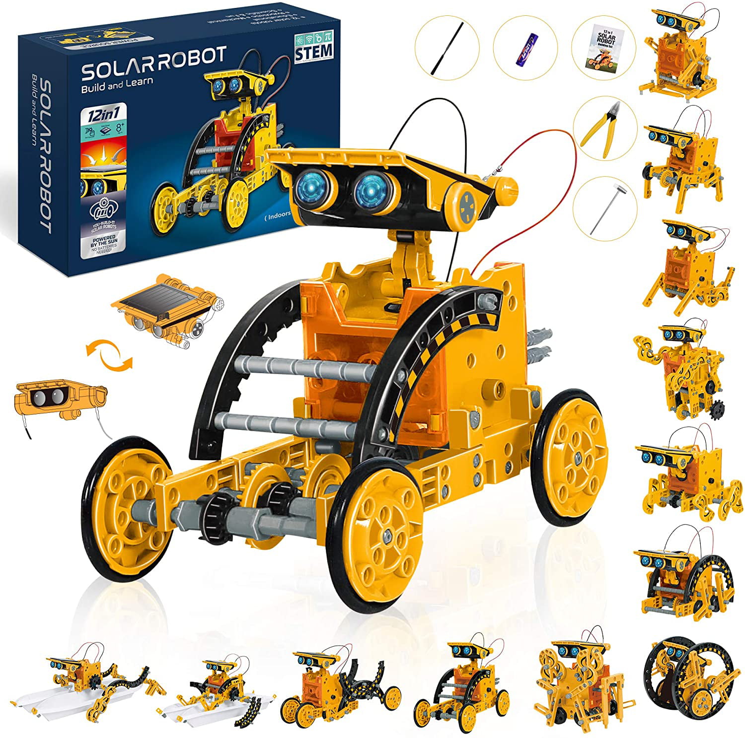 5023 Solar Renewable 6 in 1 Robot Kit Fun Toy in the Sun and Energy Education 