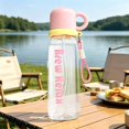 thumbnail image 5 of Byujiro 27 Oz Large Capacity Straw Sports Water Bottle, Transparent Portable Drink Vessel with Scale Mark & Carry Strap, Lightweight Leakproof Daily Hydration Cup, Ideal for School, Office, 5 of 5