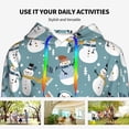 thumbnail image 4 of Picia Snowflake Scarf Snowman Pattern Casual Women's Hoodie, Hooded Sweatshirt with Kangaroo Pocket, Comfortable Pullover with Eye-catching Drawstrings-Large, 4 of 7