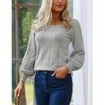 thumbnail image 6 of Zeagoo Womens Sweater 2025 Casual Cute Lightweight Puff Sleeve Cozy Crochet Knit Pullover Tops Blouse, 6 of 6