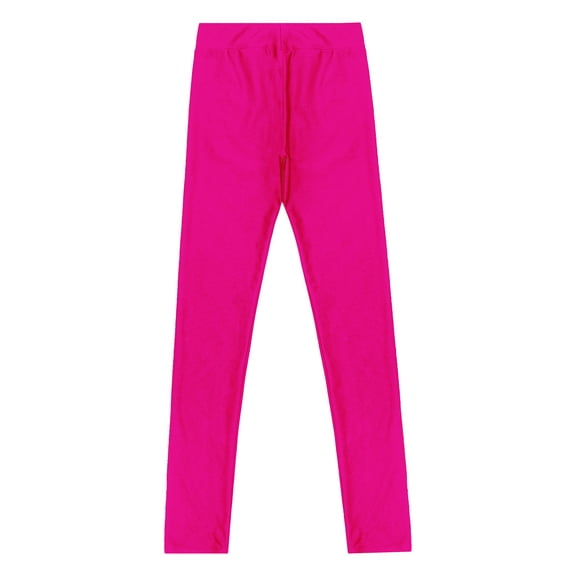 YONGHS Kids Girls Ankle Length Tights Pants Athletics Dance Yoga Leggings Activewear Rose 16