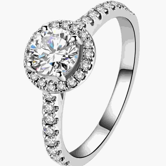 Luxury round 925 Sterling Silver and Platinum plating Ring for Women 2025 Fashion  Moissanite  Engagement Rings Promise Wedding Jewelry Gift for Her