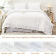 thumbnail image 7 of LUCKYBULL White Double Ruffle Comforter Set Queen Size (90x90 Inch), 3 Pcs Farmhouse Vintage Comforter Set (1 Ruffled Comforter and 2 Pillowcase), Rustic All Season Down Alternative Bedding Set, 7 of 7