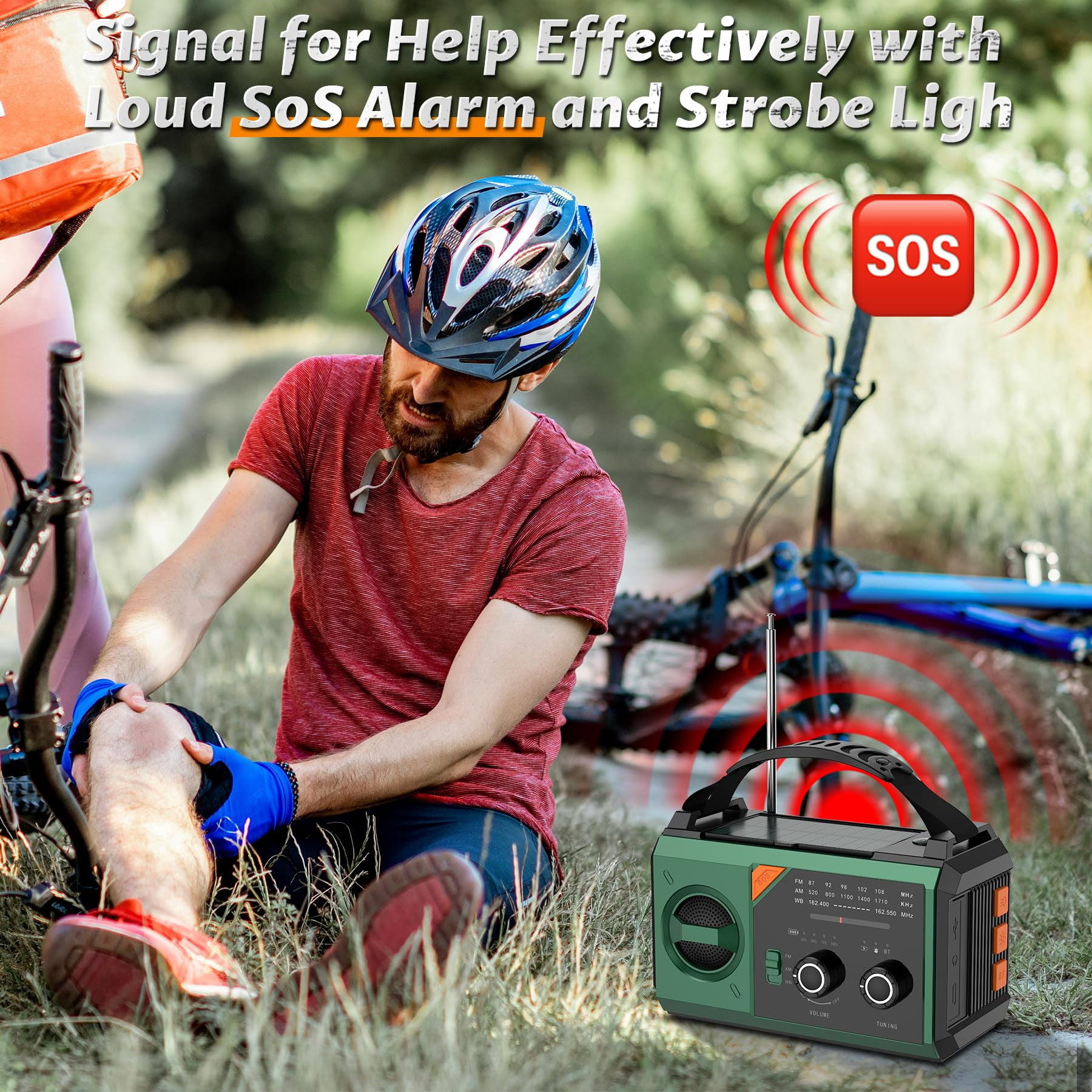 JOUALY 20000mAh Emergency Radio,Hand Crank Weather Radio with Battery Powered and Fast Charging, NOAA/AM/FM Portable Solar Radio with SOS Alert Flashlight, Outdoor Survival Gear