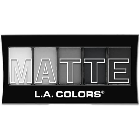 2 Pack - L.A. Colors 5 Color Matte Eyeshadow, Black Lace 0.08 (Best Matte Black Eyeshadow)