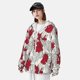 thumbnail image 3 of Balery Leaves And Anemone Flowers In Red Grey Sudadera ligera de manga larga con capucha y protección solar UPF 50+ para hombre y mujer, ideal para pesca y running-Small, 3 of 7