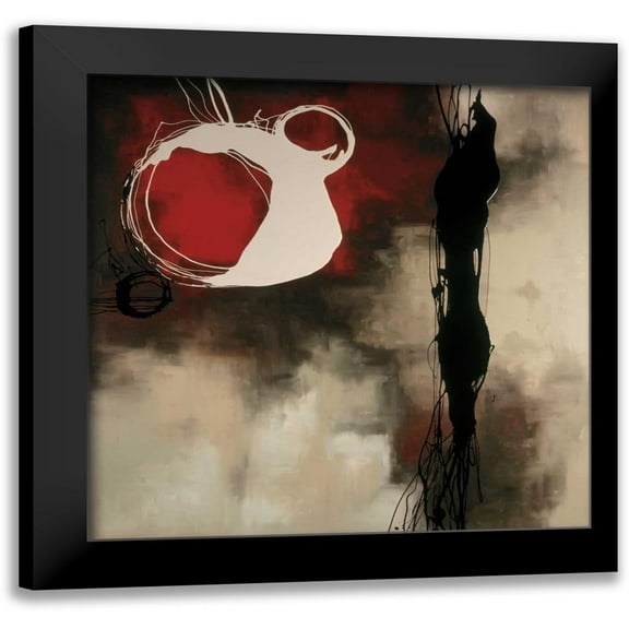 Maitland, Laurie 12x12 Black Modern Framed Museum Art Print Titled - Resonance in Red
