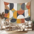 thumbnail image 2 of Orange Modern Geometric, Tapestry for Bedroom Wall Hanging Tapestry, Abstract Watercolor Semicircle Ceiling Backdrop Tapestries Poster Blanket Wall Decor for Teens Room Living Room Dorm 59" x 90", 2 of 8