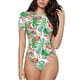 thumbnail image 1 of Fotbe Flamingo And Monstera Body de Mujer con Cuello Redondo y Mangas Cortas, Sin Mangas Ajustado, Suave, Cómodo y Básico-XX-Large, 1 of 7