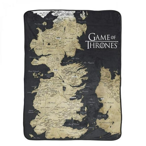 Game of Thrones 46 x 60 in. Game of Thrones Westeros Fleece Throw Blanket - Black - 46in. x 60in.