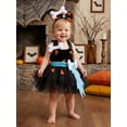thumbnail image 4 of RUINIXCW Toddler Baby Girl Halloween Caveman Costume Kids Pebbles Flintstone Costume Stone Age Birthday Outfits Cavegirl Tulle Tutu Dress Headband, 4 of 10