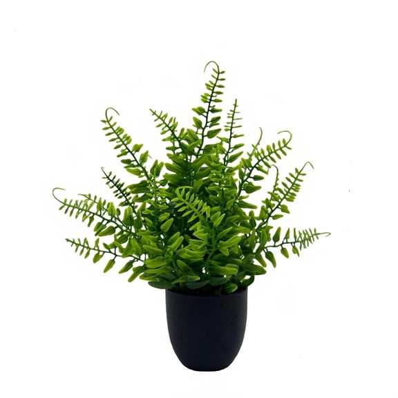 1 Pack Fake Plants, 8 Inch Artificial Greenery Potted Plants Faux Eucalyptus for Summer Decor Home Indoor Office Table Shelf Room Bathroom