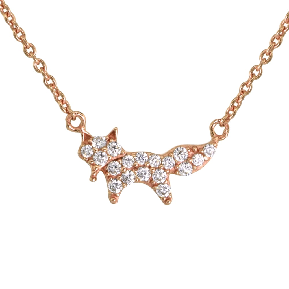 Rose Gold-plated Silver 15mm Dog Pendant