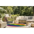 thumbnail image 3 of Simply Daisy 5' Round Pride Chevron Pride Chevron Chenille Indoor/Outdoor Rug, 3 of 4