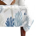 thumbnail image 4 of Navy Blue Coastal Table Cloth Waterproof Tablecloths, Summer Beach Coral Shell Ocean Tablecloth Dining Table Cover for Kitchen Party Tabletop Outdoor, Rectangle Tablecloth 60x84 Inch, 4 of 9