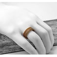 thumbnail image 5 of Tungsten Rings for Men Wedding Bands for Him Womens Wedding Bands for Her 8mm With Whiskey Barrel Wood Brushed Stripe, 5 of 5