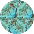 thumbnail image 1 of Ahgly Company Machine Washable Indoor Round Transitional Dull-Sea Green Area Rugs, 5' Round, 1 of 7