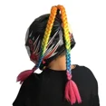 thumbnail image 4 of Casco de motocicleta con trenzas para mujer, nuevo estilo, moda punk, multicolor, peluca de cola de caballo con trenza sucia, tocado con ventosa, 4 of 5