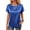 Royal Blue, variant on Satin Blouse for Women Short Sleeve Crewneck Silk Shirt Business Casual Outfit Summer Dressy Clothes