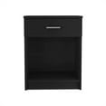 thumbnail image 7 of Knubmt Nightstand with 1 Drawer and 1 Open Shelf, Wood Beside Table for Home, Bedroom, Black, 7 of 7