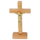 thumbnail image 5 of Crucifijo de mesa hecho a mano, de color marrón claro, duradero, de metal de haya, base estable, crucifijo de pie para el hogar, la oficina, la catedral, 5 of 15