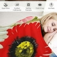thumbnail image 3 of ARISTURING  White Red Blue Chrysanthemum Flowers Sherpa Blanket Couch Sofa Chair Bed Colorful Bright Floral Theme Flannel Throw Blue Butterfly Blanket, 3 of 6