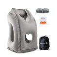 thumbnail image 1 of Sunany Inflatable Neck Pillow Used for Airplanes/Cars/Buses/Trains/Office Napping with Free Eye Mask/Earplugs (Gray), Small, 1 of 2