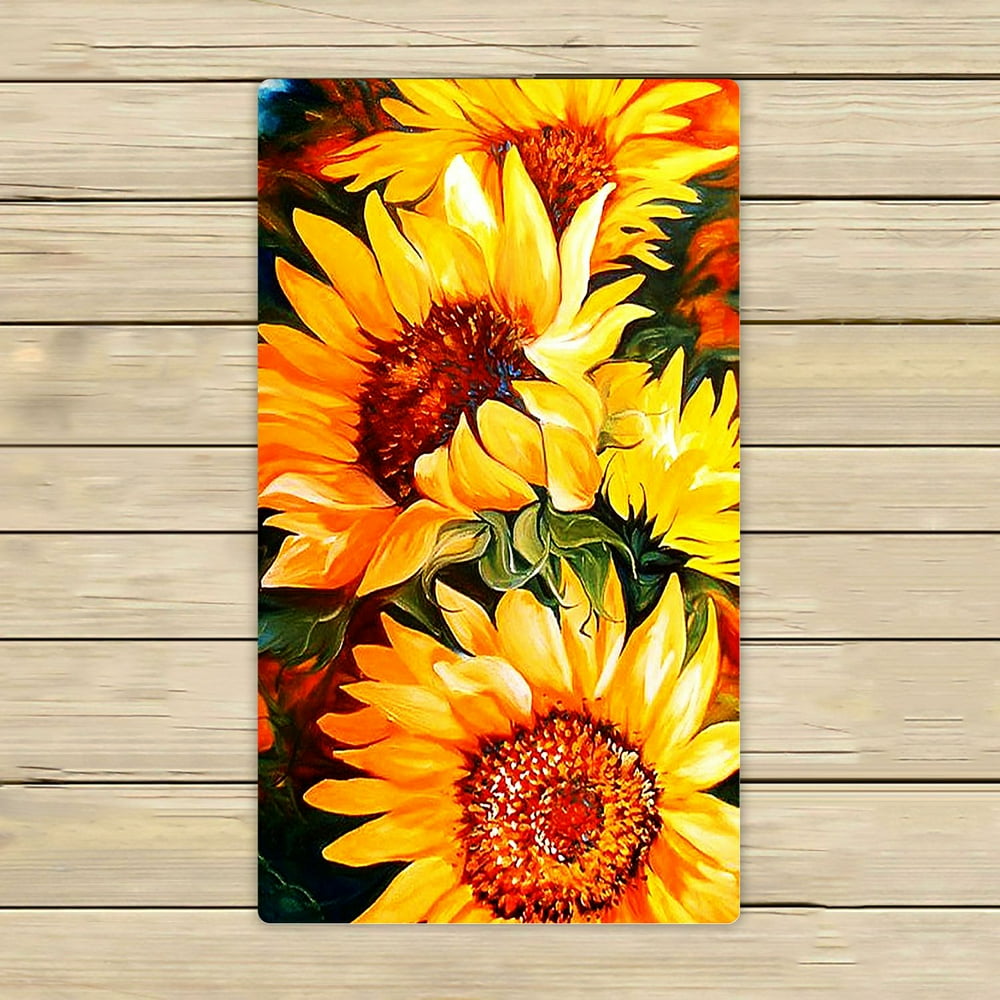 ZKGK Sunflowers Hand Towel Bath Towels Beach Towel For Home Outdoor ...