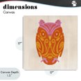 thumbnail image 4 of Stupell Industries Eclectic Vibrant Folk Owl Motif Canvas Art, 17 x 17, by The Paper Curator, 4 of 8