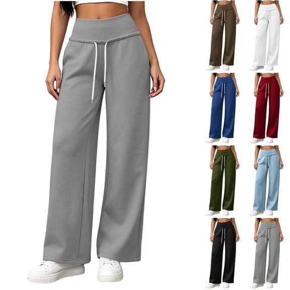 Jsaierl Womens Sweatpants Athletic Baggy Elastic Waist Trousers Casual Drawstring Work Jogger Pants with Pockets