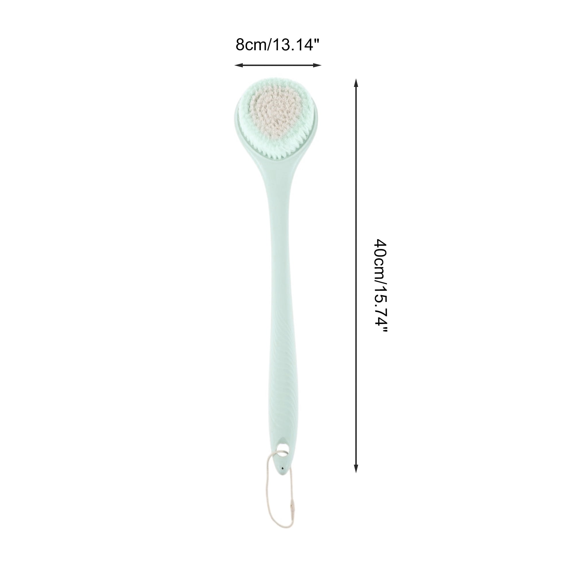Unique Bargains 1pc Long Handle Bath Brush Body Scrubber for Bathroom Blue