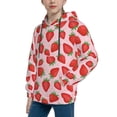 thumbnail image 2 of Lsque Strawberries Patten Youth Hoodie Sweatshirt Pullover with Kangaroo Pocket Boys and Girls Hoodie Warm Hoodie for Kids-X-Large, 2 of 6