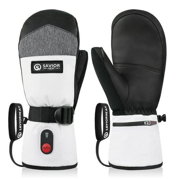 SAVIOR HEAT Heated Mittens for Men & Women - 7.4V 3000mAh Battery, Fast Charging, Waterproof & Touchscreen, Ideal for Skiing, Hiking, Snowboarding, Camping