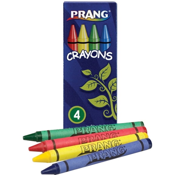 Prang Crayons - Green, Red, Yellow, Blue - 4 / Pack | Bundle of 2 Packs