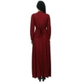 thumbnail image 2 of Bimba Women's Long Sleeve Maxi Mandarin Collar Plain Jilbab Dress With Pockets, 2 of 6