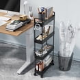 thumbnail image 4 of Slim Rolling Storage Cart with Wheels 4 Tier Narrow Shelf Unit for Bathroom Kitchen Office, 4 of 7