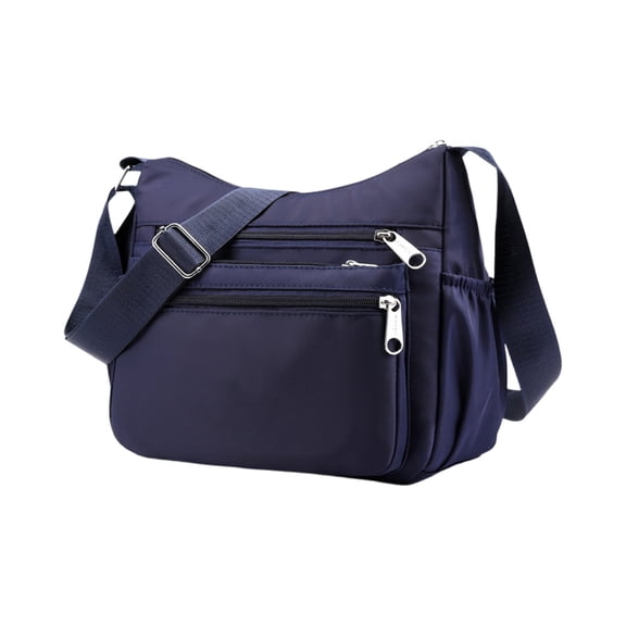 Large Capacity Nylon Crossbody Bag Multi-Pocket Shoulder Satchel Lightweight Casual Purse for Women Daily Commute Travel